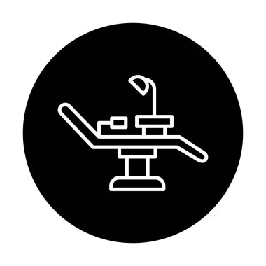 Dişçi Sandalyesi vektör illüstrasyonu, simge ögesi arkaplanı                