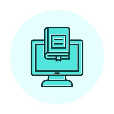 çevrimiçi kütüphane rengi vektör illüstrasyonu                        