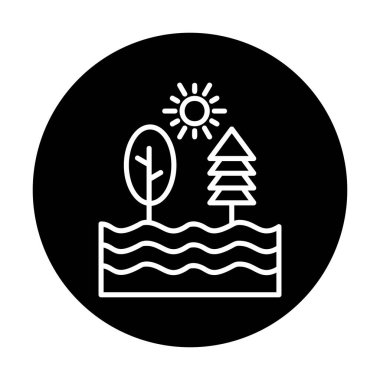 Doğa yassı ikon vektör çizimi 