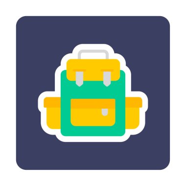 Sırt çantası ikon vektörü. Okul sırt çantası tabelası. izole edilmiş sınır sembolü çizimi