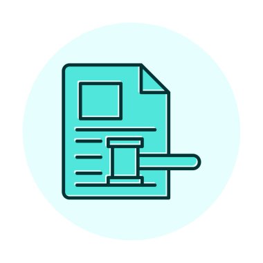 Açık artırma ya da Yargıç Tokmak simgesi düz stilde