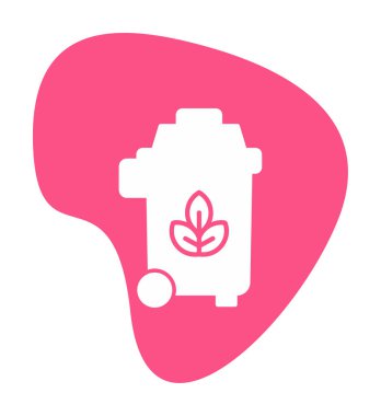 Eko çöp kutusu ikon vektör illüstrasyonu 