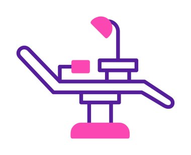 Dişçi Sandalyesi vektör illüstrasyonu, simge ögesi arkaplanı                