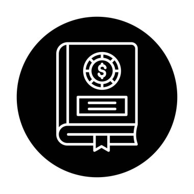 Basit Finansal Kitap simgesi, vektör illüstrasyonu