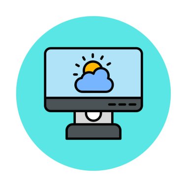 Hava Durumu Haber simgesi, vektör illüstrasyonu 