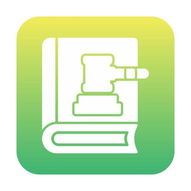 Hukuk kitabı ve tokmak. Web simgesi basit illüstrasyon 