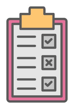 Kontrol listesi olan pano simgesi, vektör illüstrasyon tasarımı  