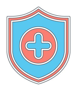 Basit Tıbbi Sigorta simgesi, vektör illüstrasyonu