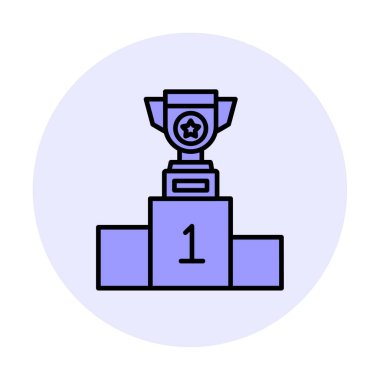 Kazanan podyum düz vektör simgesi. 