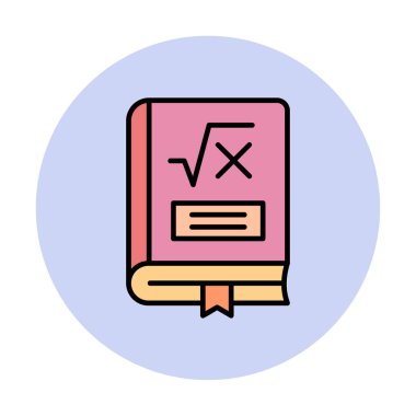 Matematik kitabı. Web simgesi basit illüstrasyon                         