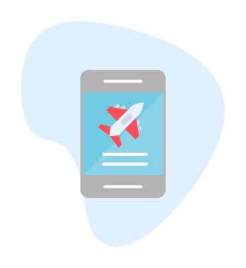 Uçak simgesi vektör illüstrasyonunda bilet