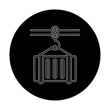 kargo vinç simgesi, vektör illüstrasyon tasarımı