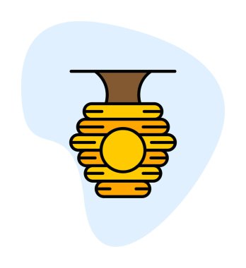 Arı kovanı simgesi vektör illüstrasyonu