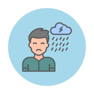 Depresyon konsepti vektör illüstrasyonu