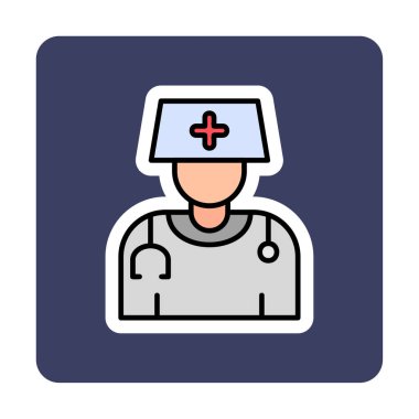 Bayan doktor simgesinin vektör çizimi
