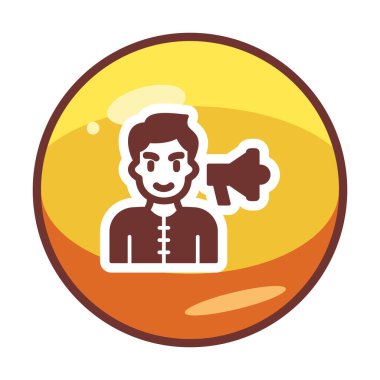 Gençler megafonla, vektör illüstrasyonuyla protesto ediyor  