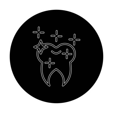 Basit Parlak Diş simgesi, vektör illüstrasyonu