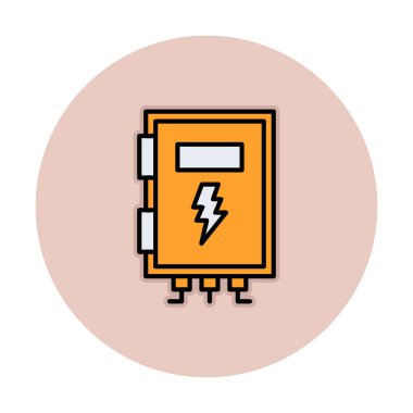 Güç simgesi, vektör illüstrasyonu. Yüksek Voltaj Kutusu              