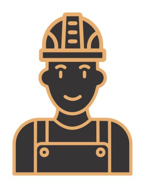 Fabrika İşçi simgesi vektör illüstrasyonu