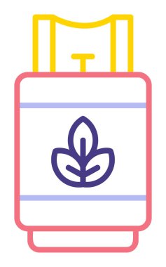 Elektrik üretim biyogaz ikonu vektör illüstrasyonu