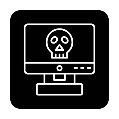 Bilgisayar korsanlığı simgesi, basit bir stil. vektör