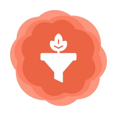 Bitki ve vektör illüstrasyonlu filtre hunisi