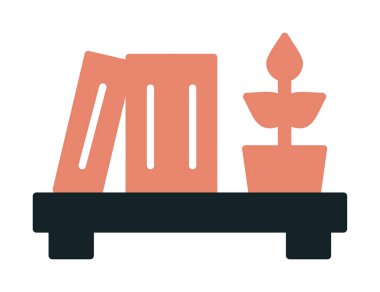 kitaplık düz simge, vektör illüstrasyonu 