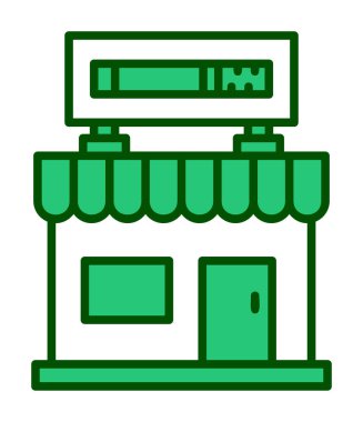 dükkan simgesi, vektör illüstrasyonu basit tasarım