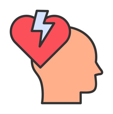 kırık kalp simge vektör çizim