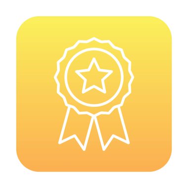 düz basit ödül rozet vektör düz çizgi simgesi