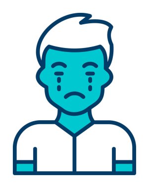 Ağlayan Adam Web simgesi, vektör illüstrasyonu 