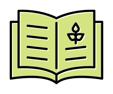 Biyoloji kitabı ikonu vektör illüstrasyonu