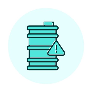 Tehlike işareti ve namlu simgesi, vektör illüstrasyonu 