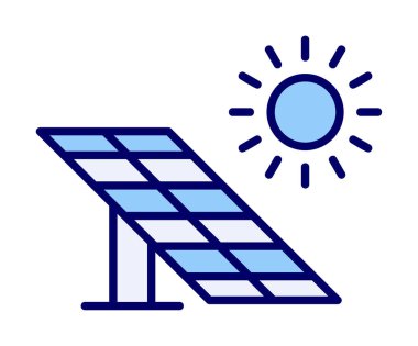 Güneş paneli ikon vektör illüstrasyonu