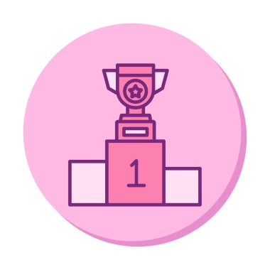 Kazanan podyum düz vektör simgesi. 