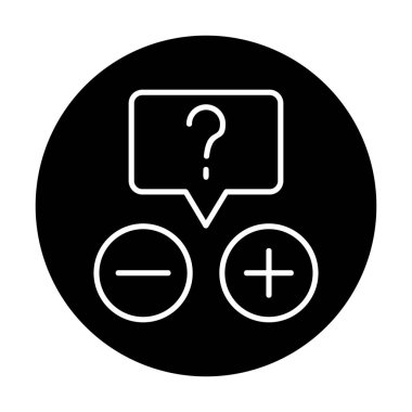 soru işareti ve cevap seçimi düz simge, vektör, illüstrasyon, bilgi, işaret ve imza