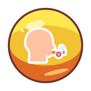 Basit Sigara İçilmez alanı simgesi, vektör illüstrasyonu