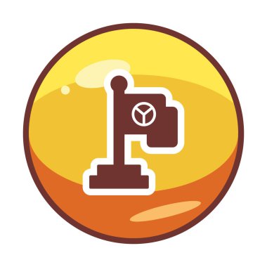 Barış bayrağı simgesi, vektör illüstrasyonu 