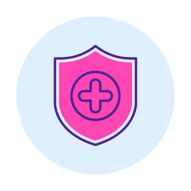 Basit Tıbbi Sigorta simgesi, vektör illüstrasyonu