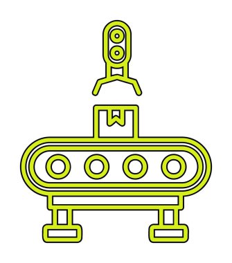 Basit Fabrika Makine simgesi vektör çizimi  