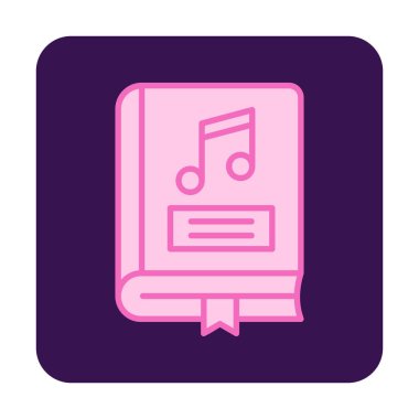 müzik kitabı simgesi, vektör illüstrasyonu 