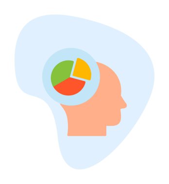 Basit Pasta Grafiği simgesi, vektör illüstrasyonu