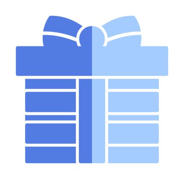 Hediye ikonlu kutu. Düz stil. Vektör çizimi. beyaz arkaplanda izole.