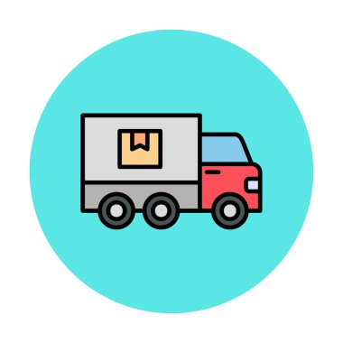 kamyon simgesi, vektör illüstrasyonu