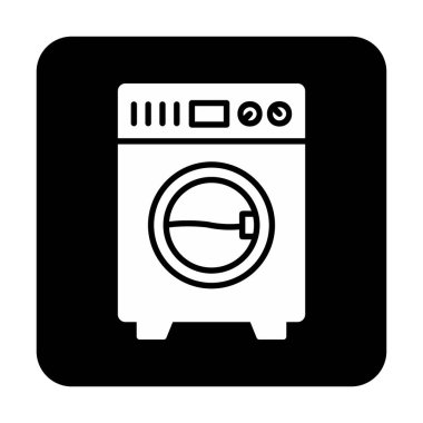 çamaşır makinesi simgesi. Basit resimleme