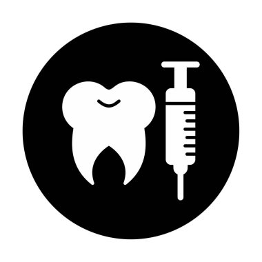 Diş bakımı anestezi ikonu vektör illüstrasyonu 