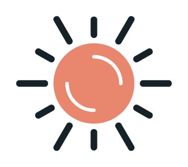 Güneş düz simge vektör çizim