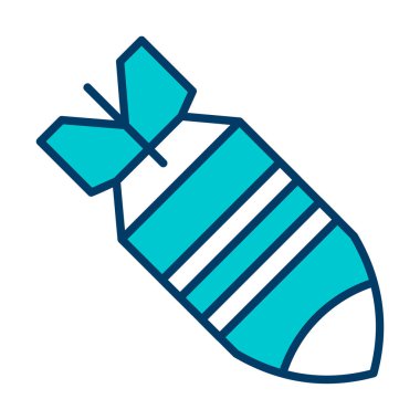 Nükleer bomba ikonu, vektör illüstrasyonu