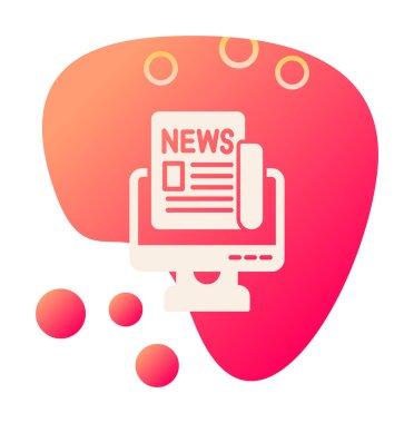 Basit Canlı Haber simgesi, vektör illüstrasyonu