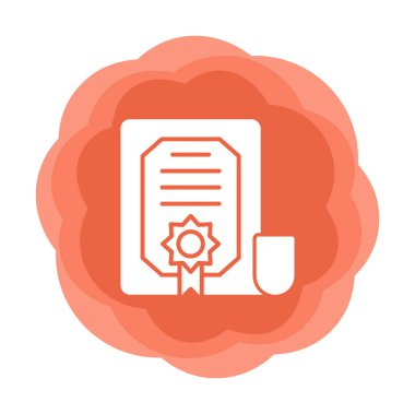 Sertifika vektör simgesi modern basit illüstrasyon                                 